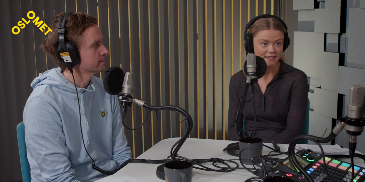 Programleder Trond Tveit og stipendiat Karolin Moberg. Foto: OsloMet