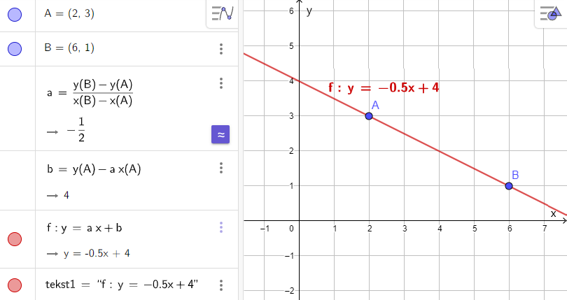 Figur 3: Uttrykk med variabler for koordinatene.