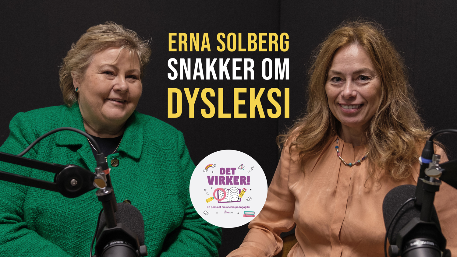 Tidligere statsminister Erna Solberg har dysleksi. — Diagnosen fikk jeg på 70-tallet hos Eikelund skole for evneveike, forteller hun i siste episode i Det virker! Foto: Fredrik Solli Wandem, SpedAims.