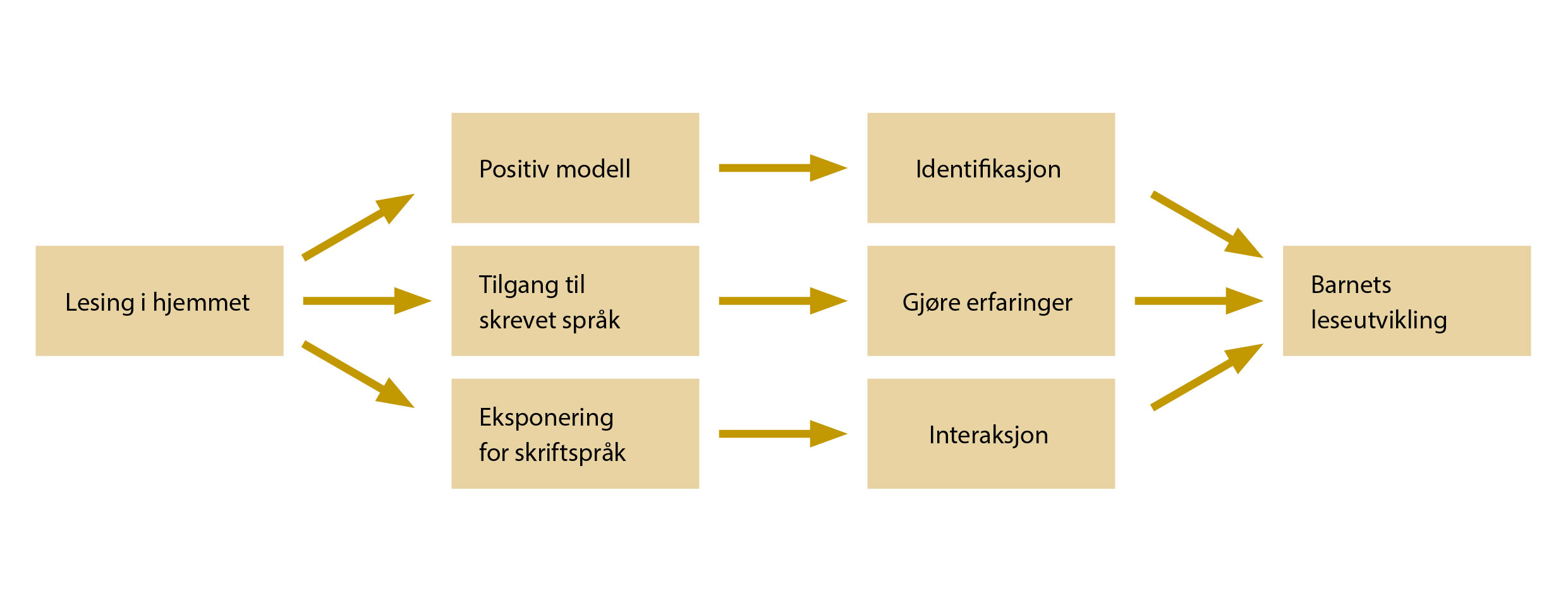 FIGUR 1. De viktigste komponentene i den tidlige og uformelle skriftspråksosialiseringen (Lundberg, 1995)